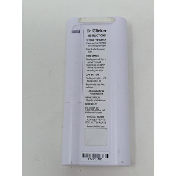 iClicker + Plus Student Response Remote Control Model RLR15 - Picture 2 of 2